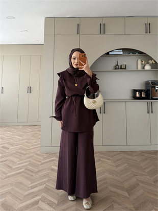 Calm Asimetrik Yaka Cupra Takım Mürdüm (488)