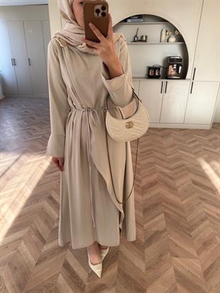 Candy Broş Detaylı Elbise Bej (3345)