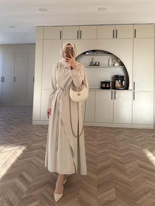 Candy Broş Detaylı Elbise Bej (3345)