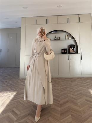 Candy Broş Detaylı Elbise Bej (3345)