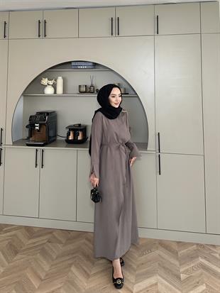 Candy Broşlu Elbise Antrasit