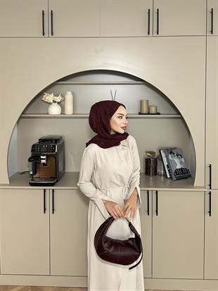 Candy Broşlu Elbise Bej