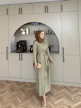 Candy Broşlu Elbise Haki