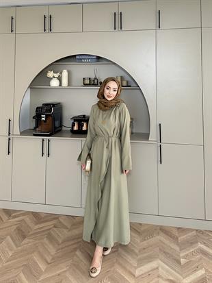 Candy Broşlu Elbise Haki