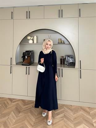 Candy Broşlu Elbise Lacivert