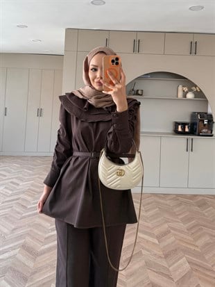 Capri Yaka Detaylı Kot Takım Acı Kahve (2014)