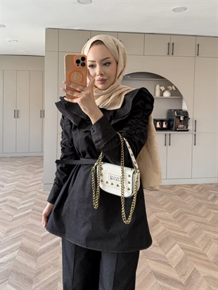 Capri Yaka Detaylı Kot Takım Siyah (2014)