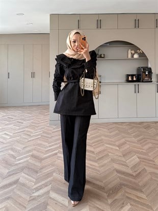 Capri Yaka Detaylı Kot Takım Siyah (2014)