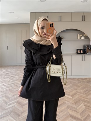 Capri Yaka Detaylı Kot Takım Siyah (2014)