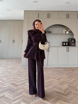 Capri Yaka Detaylı Kot Takım Mürdüm (2014)