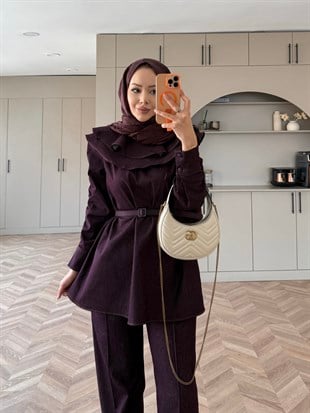 Capri Yaka Detaylı Kot Takım Mürdüm (2014)