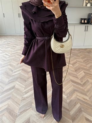 Capri Yaka Detaylı Kot Takım Mürdüm (2014)