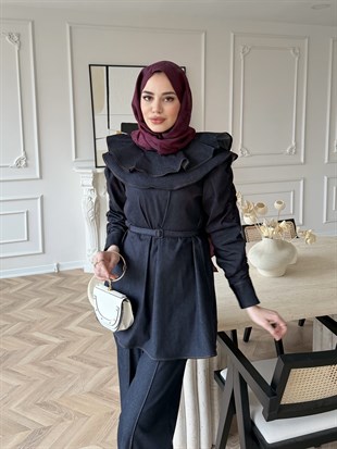 Capri Yaka Detaylı Kot Takım Lacivert (2014)