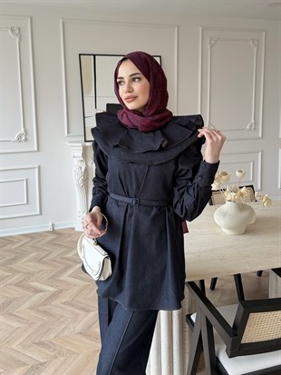 Capri Yaka Detaylı Kot Takım Lacivert (2014)