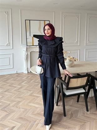 Capri Yaka Detaylı Kot Takım Lacivert (2014)