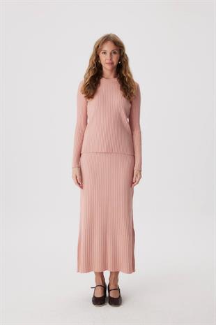 Cara Triko Etekli Takım Pembe