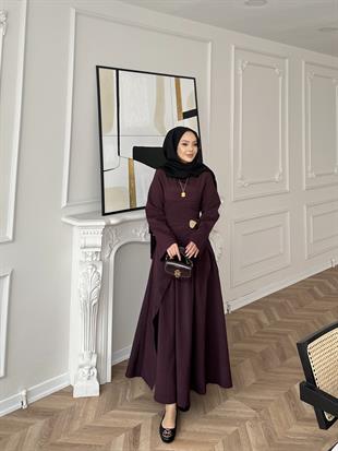 Carla Qupra Piliseli Elbise Mürdüm