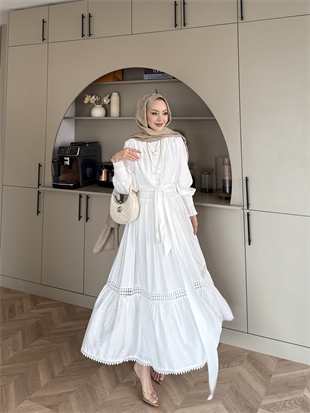 Caterina Güpürlü Etekli Takım Beyaz (5738)