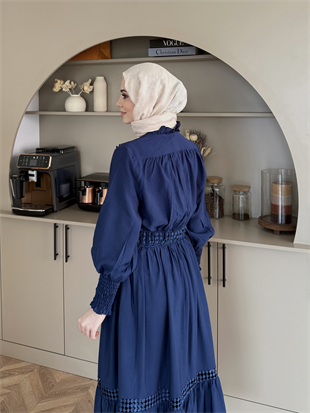 Caterina Güpürlü Etekli Takım Lacivert (5738)