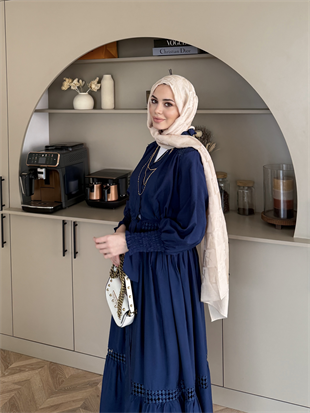 Caterina Güpürlü Etekli Takım Lacivert (5738)