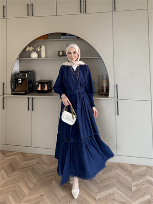 Caterina Güpürlü Etekli Takım Lacivert (5738)