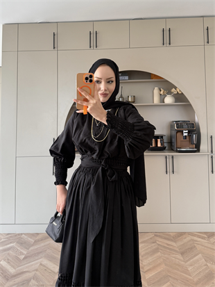 Caterina Güpürlü Etekli Takım Siyah (5738)