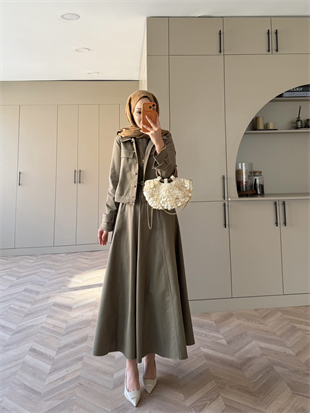 Ceketli Kot Elbise Takım Haki (4065)