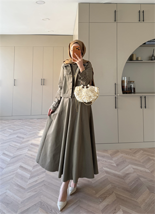 Ceketli Kot Elbise Takım Haki (4065)