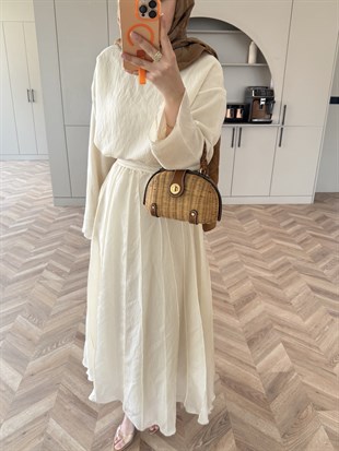 Celine Dikiş Detaylı Etekli Takım Bej (3347)