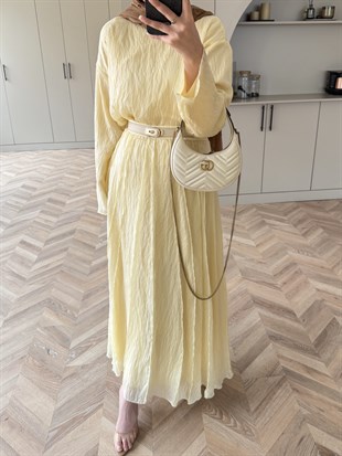 Celine Dikiş Detaylı Etekli Takım ButterYellow (3347)