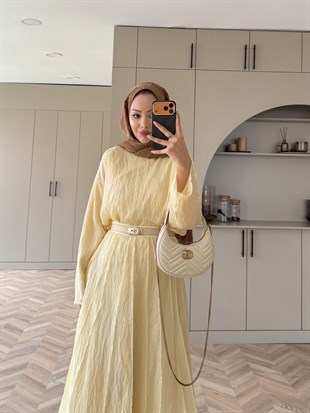 Celine Dikiş Detaylı Etekli Takım ButterYellow (3347)