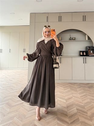 Chill Bağlamalı Etekli Takım Kahve (5736)