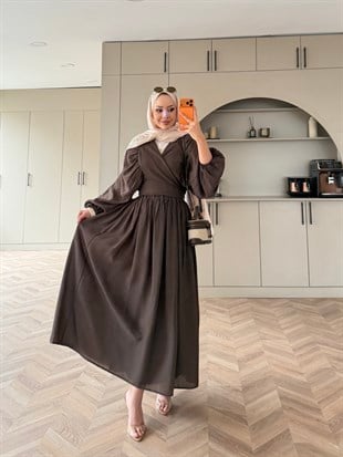 Chill Bağlamalı Etekli Takım Kahve (5736)