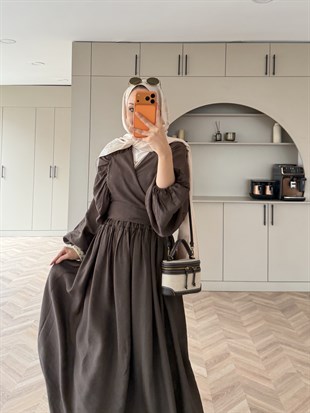 Chill Bağlamalı Etekli Takım Kahve (5736)