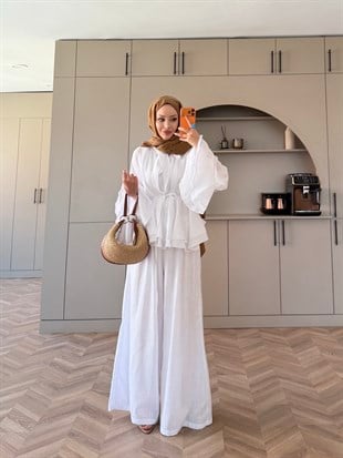 Choco Kat Kat Keten Takım Beyaz (4477)