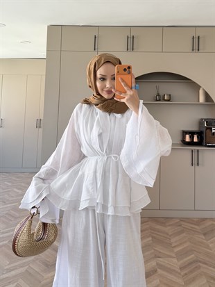 Choco Kat Kat Keten Takım Beyaz (4477)