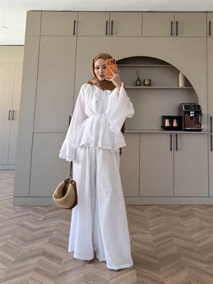 Choco Kat Kat Keten Takım Beyaz (4477)