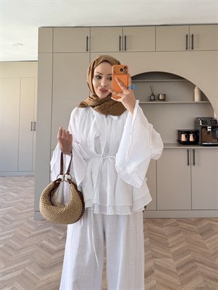 Choco Kat Kat Keten Takım Beyaz (4477)