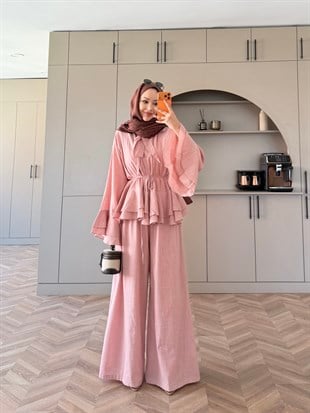 Choco Kat Kat Keten Takım Pembe (4477)