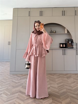 Choco Kat Kat Keten Takım Pembe (4477)