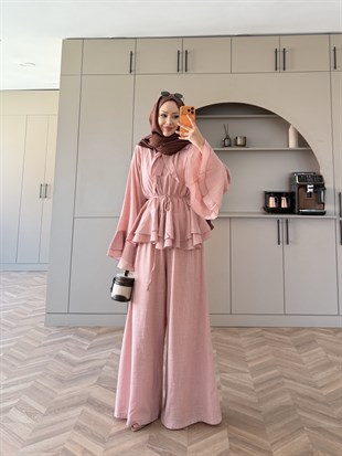 Choco Kat Kat Keten Takım Pembe (4477)