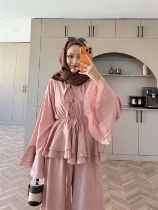 Choco Kat Kat Keten Takım Pembe (4477)