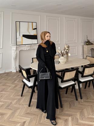 Ciara Süveterli Pantolonlu Takım Siyah