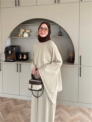 Citron Oysh Yarasakol Pantolonlu Takım Bej (8012)