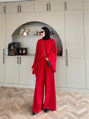 Citron Oysh Yarasakol Pantolonlu Takım Kırmızı (8012)