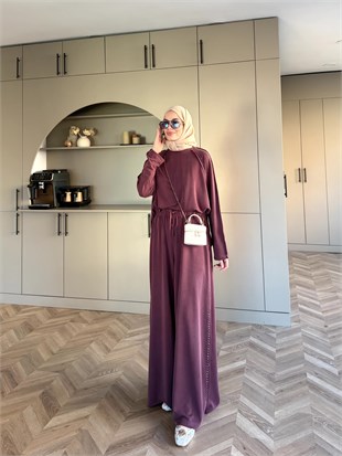 Claris Oysh Pantolonlu Takım Bordo (4549)