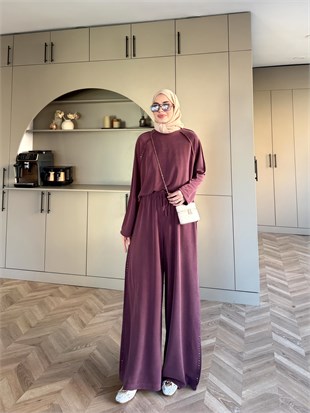 Claris Oysh Pantolonlu Takım Bordo (4549)
