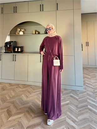 Claris Oysh Pantolonlu Takım Bordo (4549)