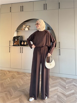 Claris Oysh Pantolonlu Takım Kahve (4549)