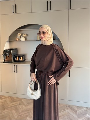 Claris Oysh Pantolonlu Takım Kahve (4549)